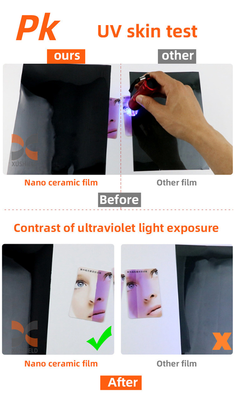 أشرطة الشمس للسيارات السيراميك النانو UV الشفاء النافذة الزجاجية لون فيلم لفة بيع بالجملة 1ply
