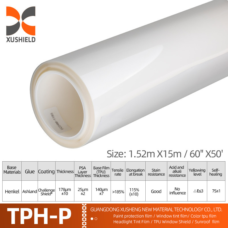 TPH 1.52 * 15M لفة لامعة عالية واضحة شفافة ملصقة لون جسم السيارة حماية Ppf فيلم Tph