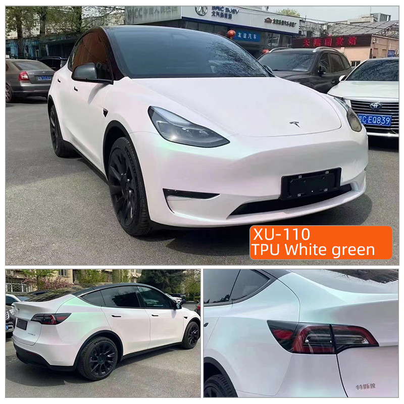 TPU اللون الأبيض الأخضر 1.52m*15m الأخضر البرتقالي الرمادي الحرارة الشفاء الذاتي tpu PPF تغيير اللون ppf الطلاء السيارات مضادة للخدوش