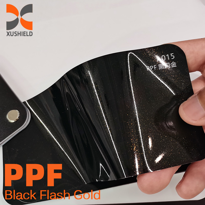 XUSHIELD الصدر اللامع الأسعار المصنعة الزرقاء عالية اللمعان الشفاء الذاتي ضد الصفراء TPU اللون PPF فيلم